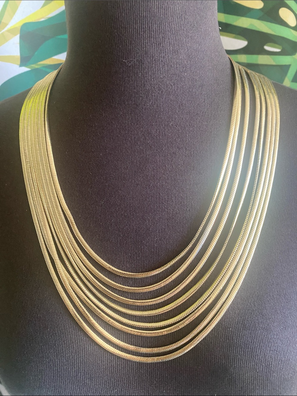 Multi-Strand Gold Tone Statement Necklace Amrita Singh